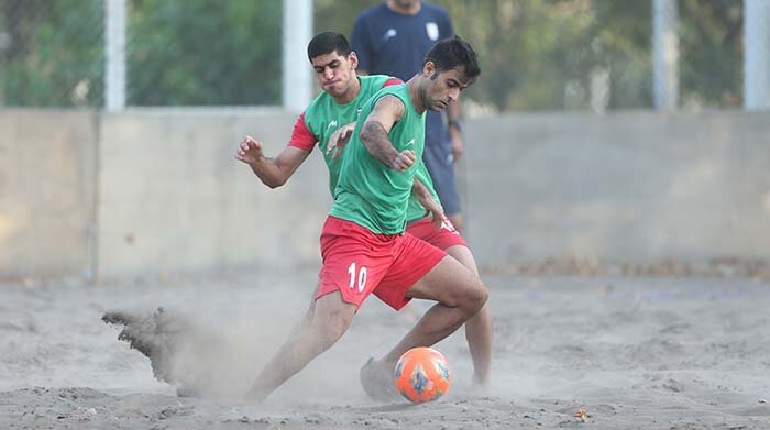 جلسه تمرینی تیم ملی فوتبال ساحلی ایران