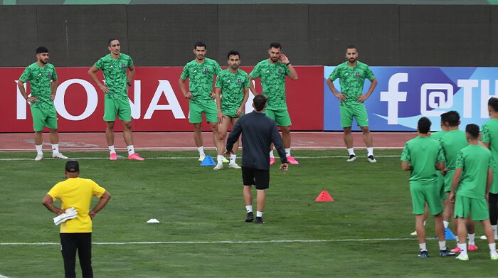 تمرین رسمی قبل از بازی تیم فوتبال نساجی مازندران