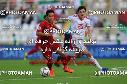 1415333, Abu Dhabi, , مسابقات فوتبال جام ملت های آسیا 2019 امارات, Group stage, Iran 2 v 0 Vietnam on 2019/01/12 at Al Nahyan Stadium
