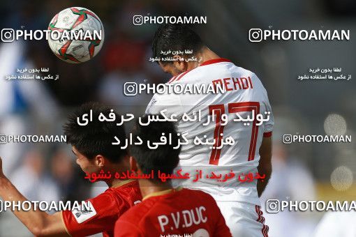 1612844, Abu Dhabi, , مسابقات فوتبال جام ملت های آسیا 2019 امارات, Group stage, Iran 2 v 0 Vietnam on 2019/01/12 at Al Nahyan Stadium
