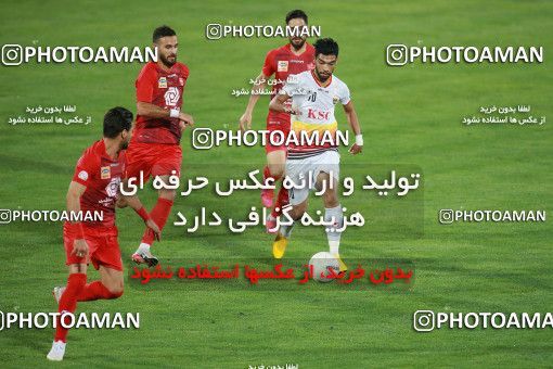 1536830, Tehran, Iran, Iran Football Pro League، Persian Gulf Cup، Week 25، Second Leg، Persepolis 1 v 0 Foulad Khouzestan on 2020/07/18 at Azadi Stadium