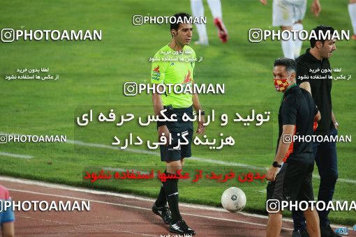 1536895, Tehran, Iran, Iran Football Pro League، Persian Gulf Cup، Week 25، Second Leg، Persepolis 1 v 0 Foulad Khouzestan on 2020/07/18 at Azadi Stadium