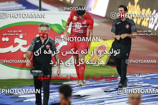 1536956, Tehran, Iran, Iran Football Pro League، Persian Gulf Cup، Week 25، Second Leg، Persepolis 1 v 0 Foulad Khouzestan on 2020/07/18 at Azadi Stadium