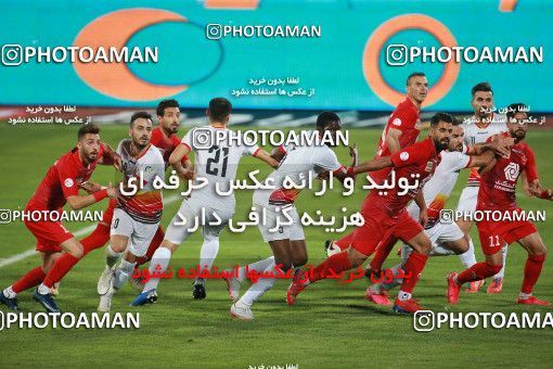 1536957, Tehran, Iran, Iran Football Pro League، Persian Gulf Cup، Week 25، Second Leg، Persepolis 1 v 0 Foulad Khouzestan on 2020/07/18 at Azadi Stadium