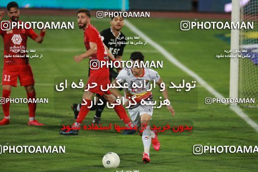 1536818, Tehran, Iran, Iran Football Pro League، Persian Gulf Cup، Week 25، Second Leg، Persepolis 1 v 0 Foulad Khouzestan on 2020/07/18 at Azadi Stadium