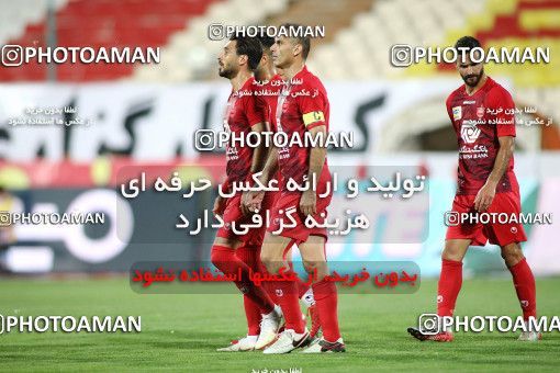 1719333, Tehran, Iran, Iran Football Pro League، Persian Gulf Cup، Week 25، Second Leg، Persepolis 1 v 0 Foulad Khouzestan on 2020/07/18 at Azadi Stadium