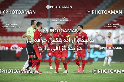 1719214, Tehran, Iran, Iran Football Pro League، Persian Gulf Cup، Week 25، Second Leg، Persepolis 1 v 0 Foulad Khouzestan on 2020/07/18 at Azadi Stadium