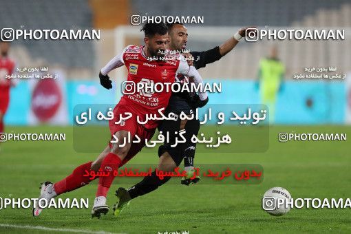 1561721, Tehran, Iran, لیگ برتر فوتبال ایران، Persian Gulf Cup، Week 11، First Leg، Persepolis 2 v 1 Foulad Khouzestan on 2021/01/18 at Azadi Stadium