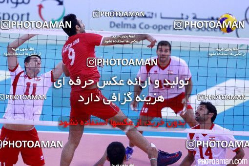 198636,  مسابقات والیبال قهرمانی مردان آسیا 2013، ، دوبی، مرحله یک چهارم نهایی، 1392/07/12، ورزشگاه حمدان بن محمد، ایران ۳ -  ۰ 