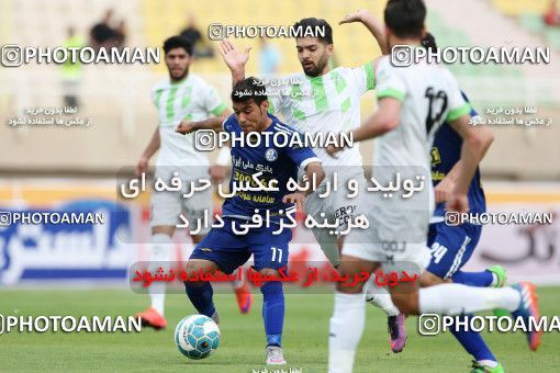 598754, لیگ برتر فوتبال ایران، Persian Gulf Cup، Week 25، Second Leg، 2017/03/31، Ahvaz، Ahvaz Ghadir Stadium، Esteghlal Khouzestan 1 - ۱ Zob Ahan Esfahan