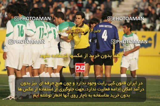 1931882, Tehran, Iran, لیگ برتر فوتبال ایران، Persian Gulf Cup، Week 15، First Leg، 2005/12/22، Pas 0 - 0 Saba