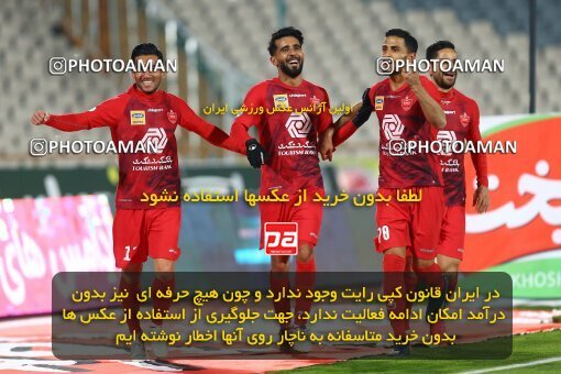1977260, Tehran, Iran, Iran Football Pro League، Persian Gulf Cup، Week 21، Second Leg، Persepolis 3 v 1 Padideh Mashhad on 2020/02/27 at Azadi Stadium