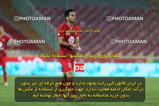 1977724, Tehran, Iran, Iran Football Pro League، Persian Gulf Cup، Week 25، Second Leg، Persepolis 1 v 0 Foulad Khouzestan on 2020/07/18 at Azadi Stadium