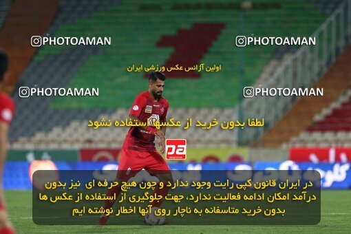 1977844, Tehran, Iran, Iran Football Pro League، Persian Gulf Cup، Week 25، Second Leg، Persepolis 1 v 0 Foulad Khouzestan on 2020/07/18 at Azadi Stadium