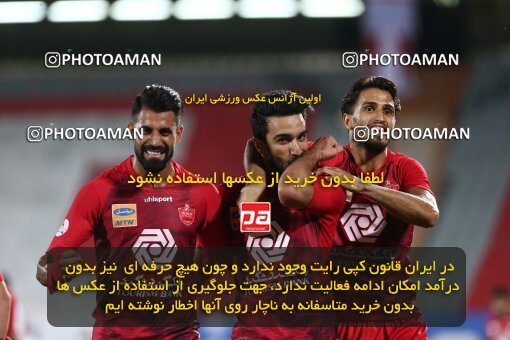 1977855, Tehran, Iran, Iran Football Pro League، Persian Gulf Cup، Week 25، Second Leg، Persepolis 1 v 0 Foulad Khouzestan on 2020/07/18 at Azadi Stadium