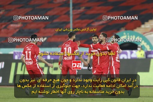 1998586, Tehran, Iran, لیگ برتر فوتبال ایران، Persian Gulf Cup، Week 16، Second Leg، Persepolis 1 v 0 Foulad Khouzestan on 2022/01/22 at Azadi Stadium