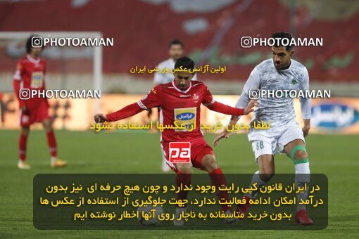 1998858, Tehran, Iran, لیگ برتر فوتبال ایران، Persian Gulf Cup، Week 18، Second Leg، Persepolis 2 v 0 Aluminium Arak on 2022/02/18 at Azadi Stadium