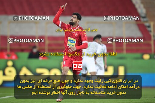 1950724, Tehran, Iran, لیگ برتر فوتبال ایران، Persian Gulf Cup، Week 18، Second Leg، Persepolis 2 v 0 Aluminium Arak on 2022/02/18 at Azadi Stadium