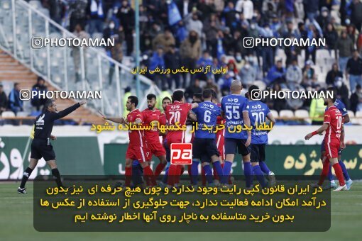 1999914, Tehran, Iran, لیگ برتر فوتبال ایران، Persian Gulf Cup، Week 23، Second Leg، Persepolis 1 v 1 Esteghlal on 2022/03/17 at Azadi Stadium