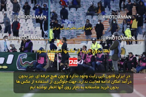 1999968, Tehran, Iran, لیگ برتر فوتبال ایران، Persian Gulf Cup، Week 23، Second Leg، Persepolis 1 v 1 Esteghlal on 2022/03/17 at Azadi Stadium