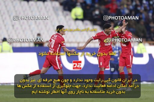 1999976, Tehran, Iran, لیگ برتر فوتبال ایران، Persian Gulf Cup، Week 23، Second Leg، Persepolis 1 v 1 Esteghlal on 2022/03/17 at Azadi Stadium