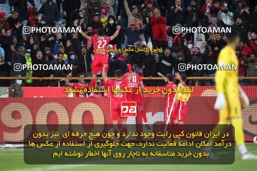 1945854, Tehran, Iran, لیگ برتر فوتبال ایران، Persian Gulf Cup، Week 23، Second Leg، Persepolis 1 v 1 Esteghlal on 2022/03/17 at Azadi Stadium
