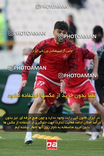 1922402, Tehran, Iran, لیگ برتر فوتبال ایران، Persian Gulf Cup، Week 23، Second Leg، Persepolis 1 v 1 Esteghlal on 2022/03/17 at Azadi Stadium