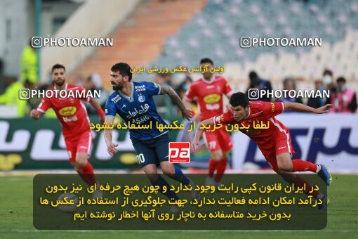 1922491, Tehran, Iran, لیگ برتر فوتبال ایران، Persian Gulf Cup، Week 23، Second Leg، Persepolis 1 v 1 Esteghlal on 2022/03/17 at Azadi Stadium
