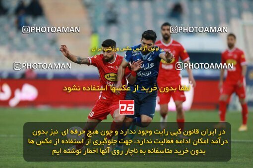 1922519, Tehran, Iran, لیگ برتر فوتبال ایران، Persian Gulf Cup، Week 23، Second Leg، Persepolis 1 v 1 Esteghlal on 2022/03/17 at Azadi Stadium