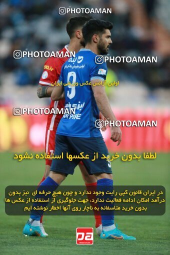 1922523, Tehran, Iran, لیگ برتر فوتبال ایران، Persian Gulf Cup، Week 23، Second Leg، Persepolis 1 v 1 Esteghlal on 2022/03/17 at Azadi Stadium
