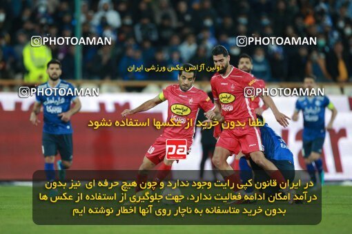 1922567, Tehran, Iran, لیگ برتر فوتبال ایران، Persian Gulf Cup، Week 23، Second Leg، Persepolis 1 v 1 Esteghlal on 2022/03/17 at Azadi Stadium