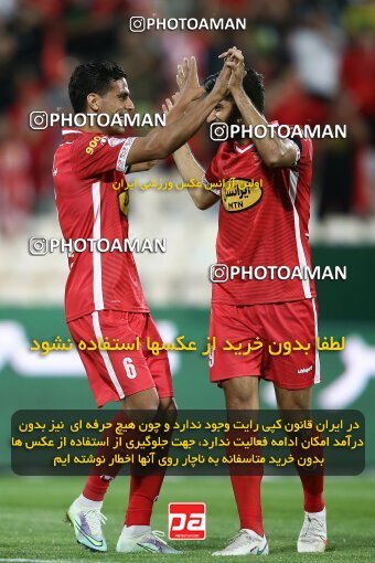 2002080, لیگ برتر فوتبال ایران، Persian Gulf Cup، Week 29، Second Leg، 2022/05/29، Tehran، Azadi Stadium، Persepolis 2 - ۱ Padideh Mashhad