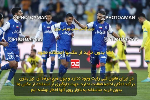 1980076, لیگ برتر فوتبال ایران، Persian Gulf Cup، Week 19، Second Leg، 2023/02/07، Tehran، Azadi Stadium، Esteghlal 3 - ۱ Naft M Soleyman
