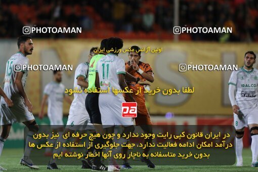 2043995, لیگ برتر فوتبال ایران، Persian Gulf Cup، Week 24، Second Leg، 2023/03/30، Kerman، Shahid Bahonar Stadium، Mes Kerman 1 - ۱ Aluminium Arak