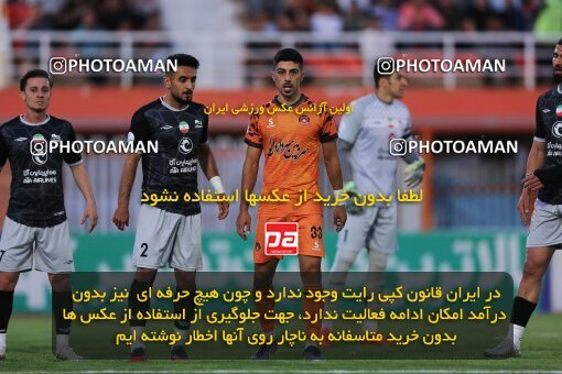 2042715, لیگ برتر فوتبال ایران، Persian Gulf Cup، Week 28، Second Leg، 2023/05/05، Kerman، Shahid Bahonar Stadium، Mes Kerman 1 - 3 Tractor Sazi