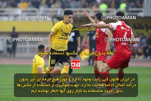 2138686, Iran pro league, 2023-2024، Persian Gulf Cup، Week 10، First Leg، 2023/11/12، Isfahan، Naghsh-e Jahan Stadium، Sepahan 1 - 0 Persepolis